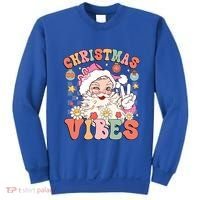 Retro Groovy Santa Claus Christmas Vibes Gift Sweatshirt thumb 0