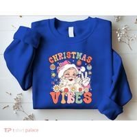 Retro Groovy Santa Claus Christmas Vibes Gift Sweatshirt thumb 2
