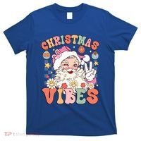 Retro Groovy Santa Claus Christmas Vibes Gift T-Shirt thumb 0