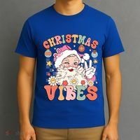 Retro Groovy Santa Claus Christmas Vibes Gift T-Shirt thumb 3