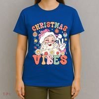Retro Groovy Santa Claus Christmas Vibes Gift T-Shirt thumb 4