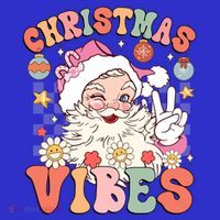 Retro Groovy Santa Claus Christmas Vibes Gift Mousepad thumb 1