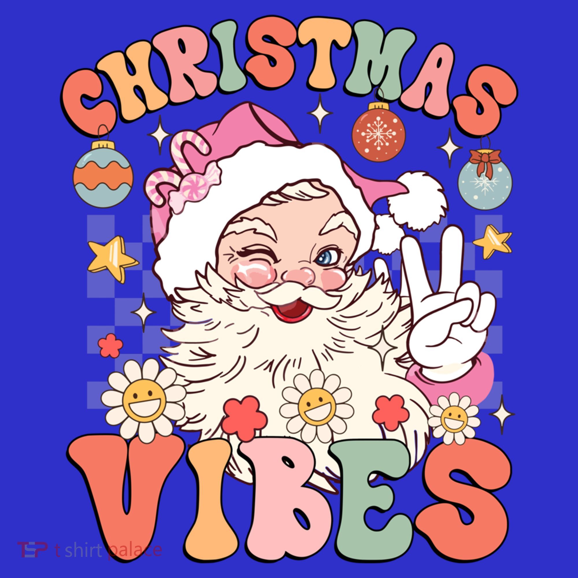 Retro Groovy Santa Claus Christmas Vibes Gift Women's Tank Top
