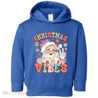 Retro Groovy Santa Claus Christmas Vibes Gift Toddler Hoodie thumb 0