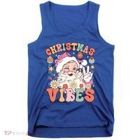 Retro Groovy Santa Claus Christmas Vibes Gift Tank Top thumb 0