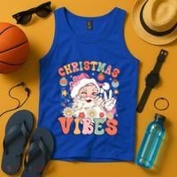 Retro Groovy Santa Claus Christmas Vibes Gift Tank Top thumb 4