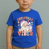 Retro Groovy Santa Claus Christmas Vibes Gift Toddler T-Shirt thumb 2