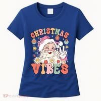 Retro Groovy Santa Claus Christmas Vibes Gift Women's T-Shirt thumb 0
