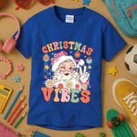 Retro Groovy Santa Claus Christmas Vibes Gift Kids T-Shirt thumb 3