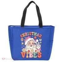 Retro Groovy Santa Claus Christmas Vibes Gift Tote Bag thumb 0