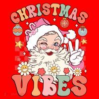 Retro Groovy Santa Claus Christmas Vibes Gift Santa Hat thumb 1