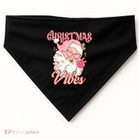 Retro Groovy Santa Claus Christmas Vibes Gift USA-Made Doggie Bandana thumb 0