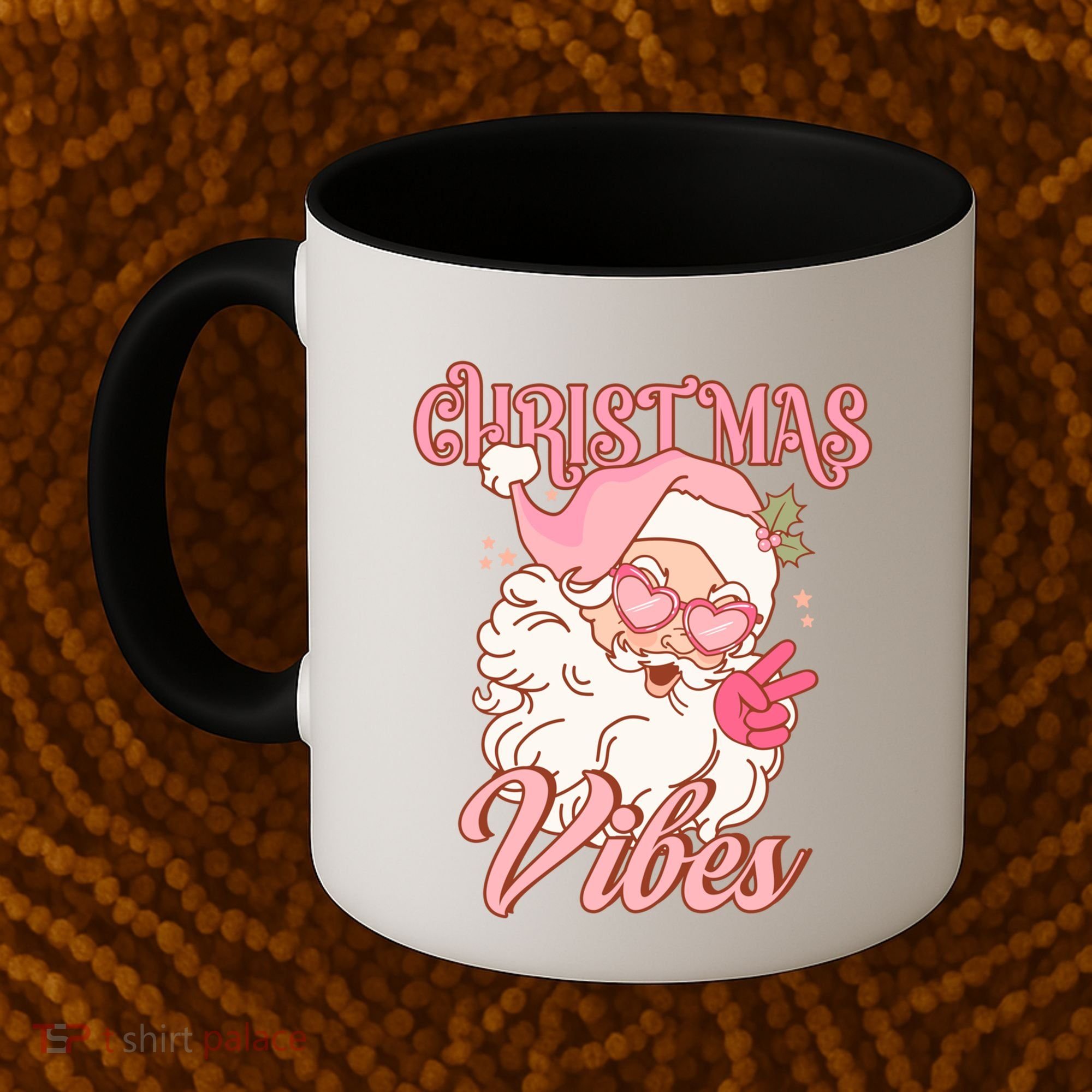 Retro Groovy Santa Claus Christmas Vibes Gift Coffee Mug