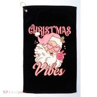 Retro Groovy Santa Claus Christmas Vibes Gift Golf Towel thumb 0