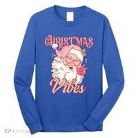 Retro Groovy Santa Claus Christmas Vibes Gift Long Sleeve Shirt thumb 0