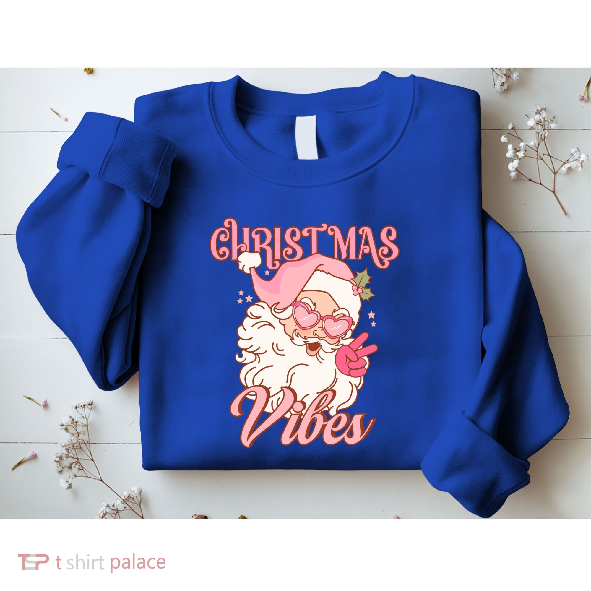Retro Groovy Santa Claus Christmas Vibes Gift Sweatshirt