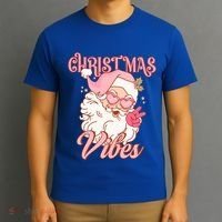 Retro Groovy Santa Claus Christmas Vibes Gift T-Shirt thumb 3