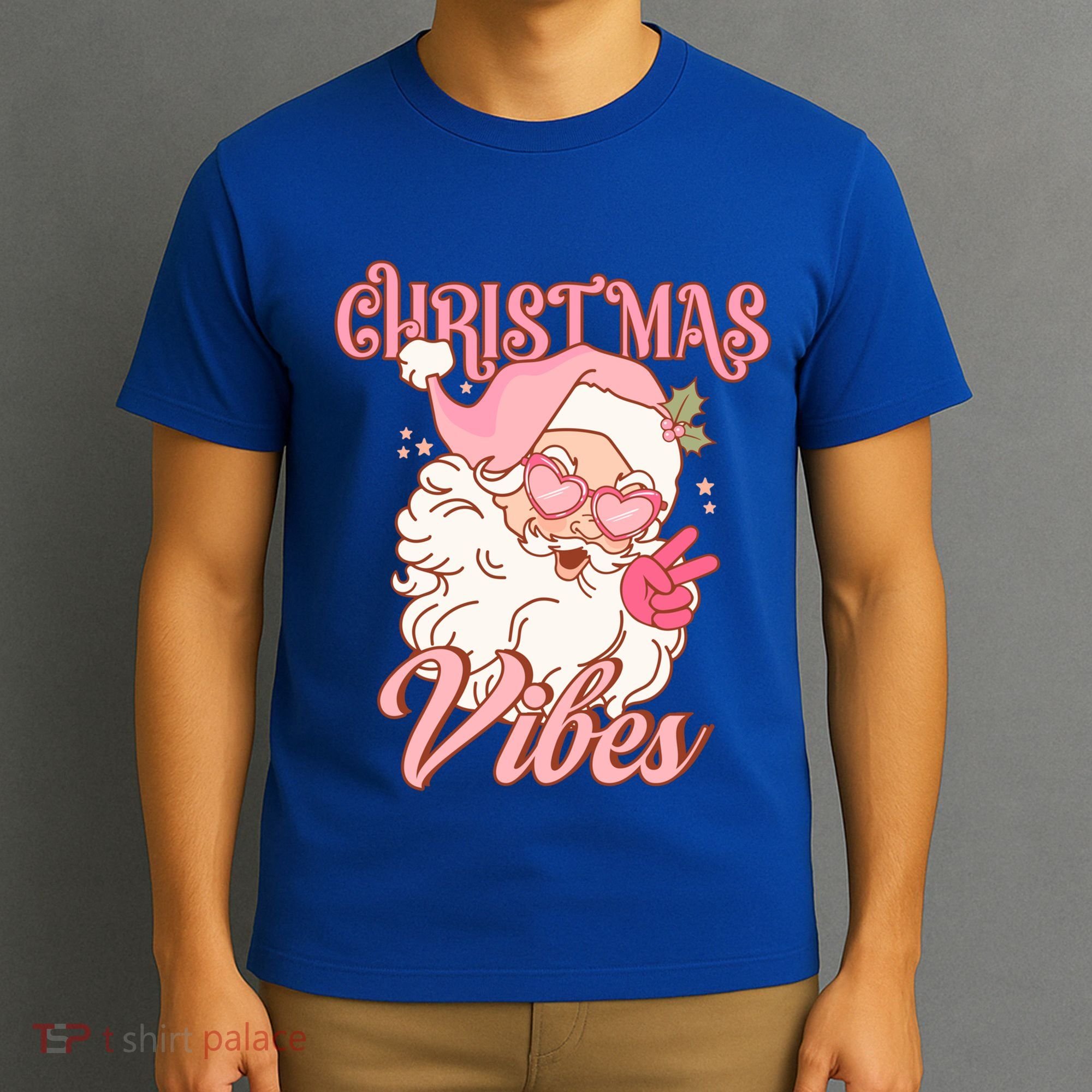 Retro Groovy Santa Claus Christmas Vibes Gift T-Shirt