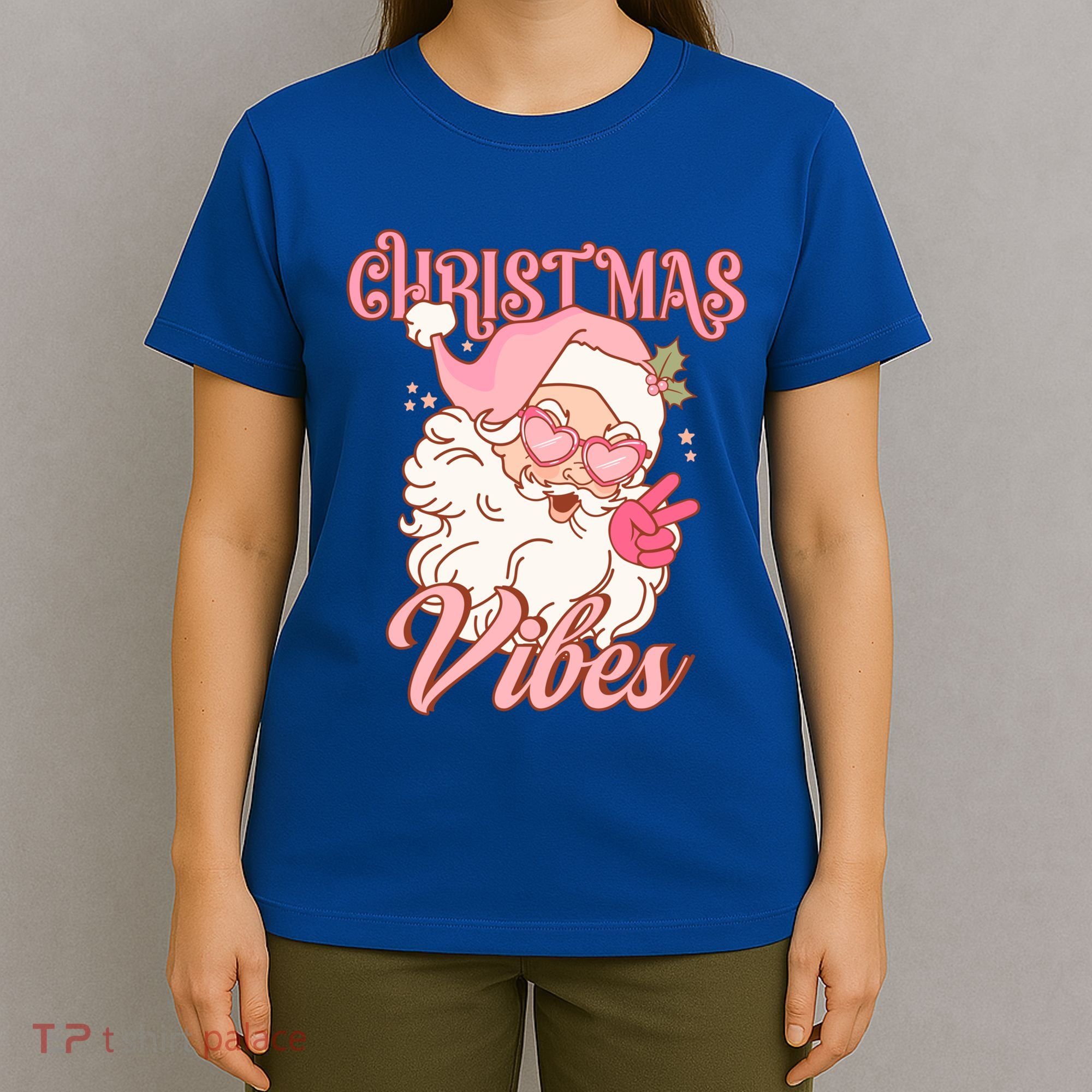 Retro Groovy Santa Claus Christmas Vibes Gift T-Shirt