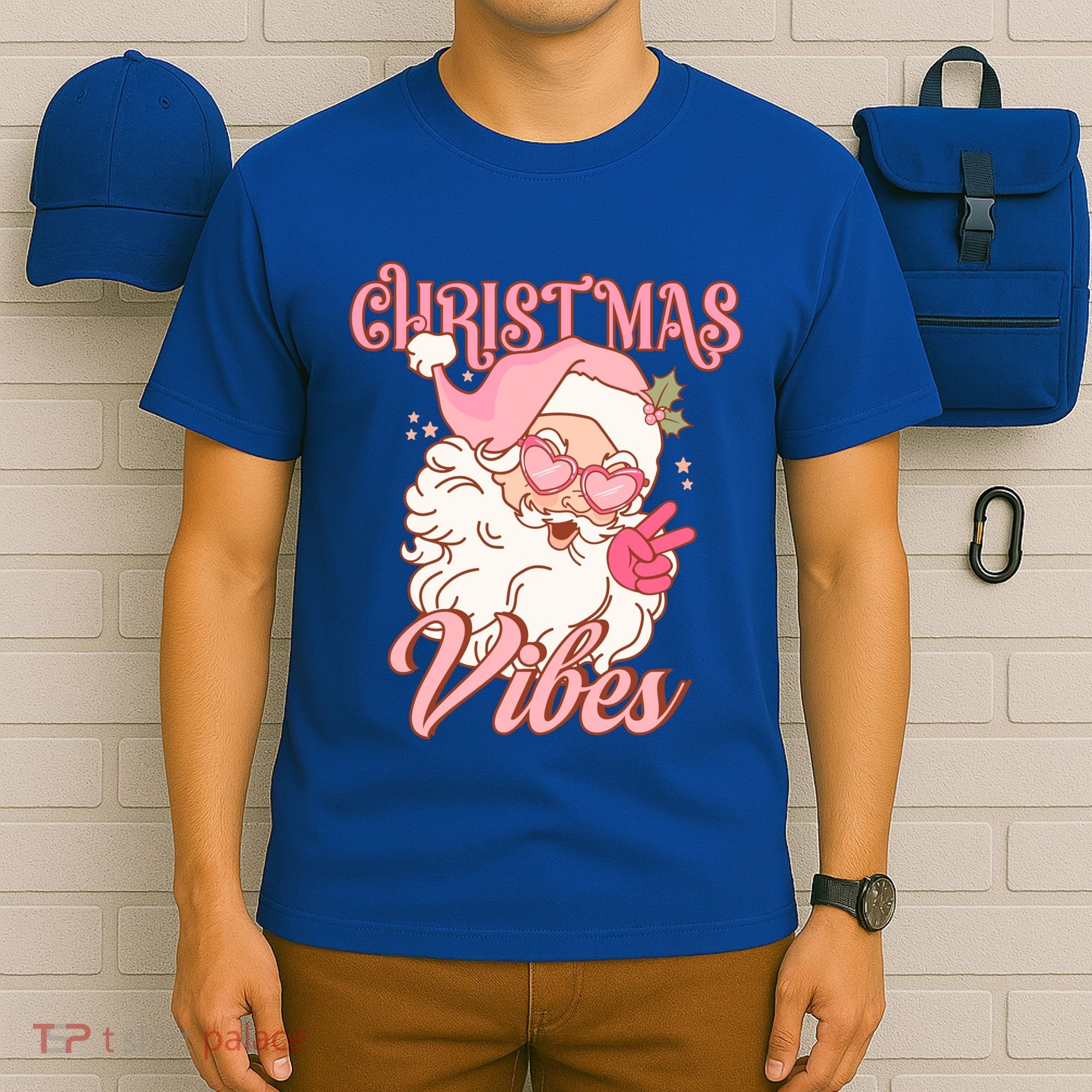 Retro Groovy Santa Claus Christmas Vibes Gift T-Shirt