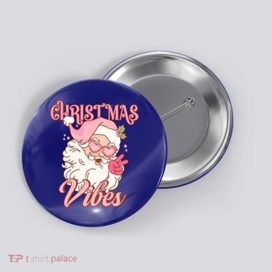 Retro Groovy Santa Claus Christmas Vibes Gift Button