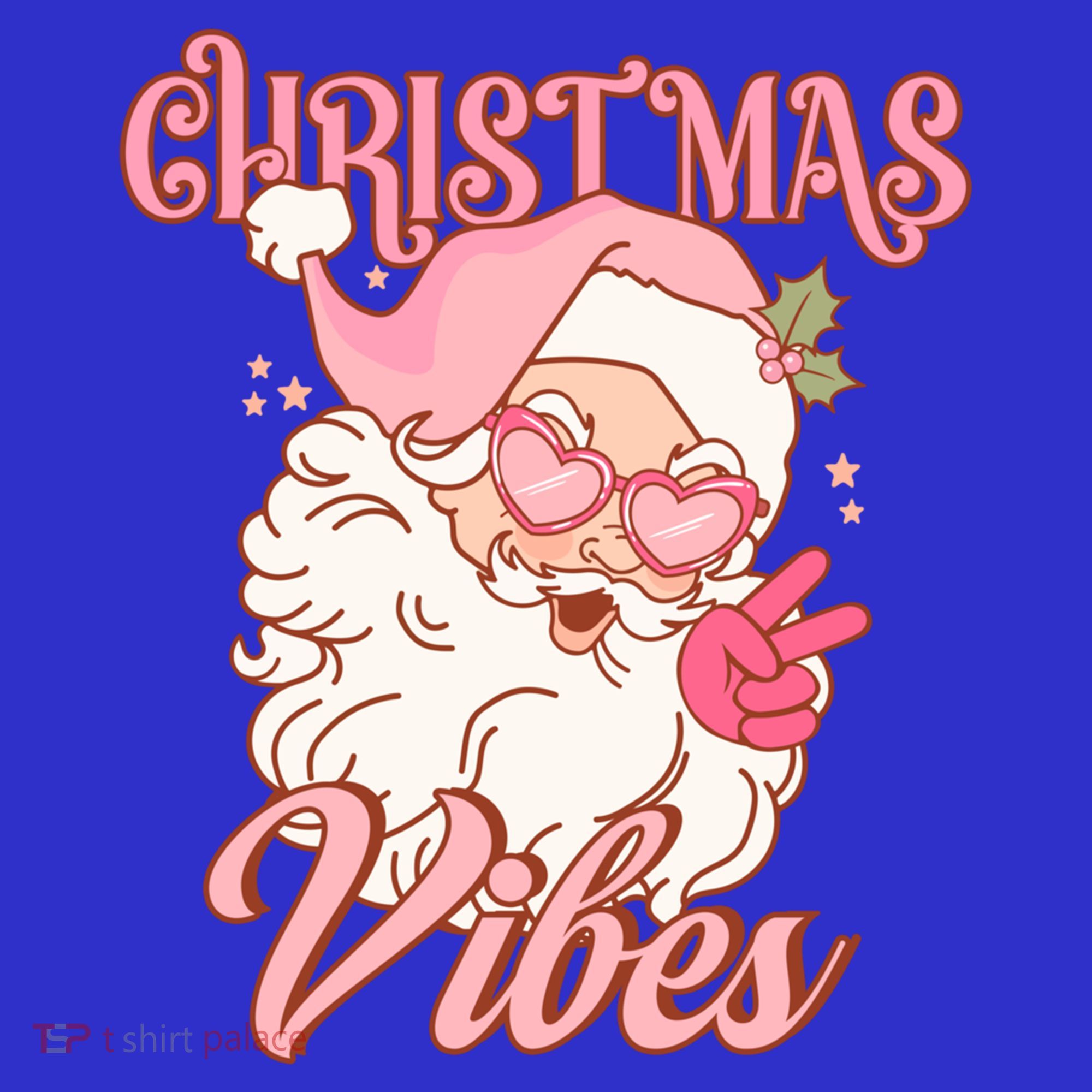 Retro Groovy Santa Claus Christmas Vibes Gift Polo