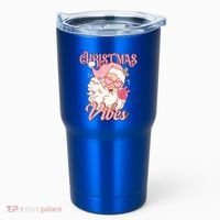 Retro Groovy Santa Claus Christmas Vibes Gift Tumbler thumb 0
