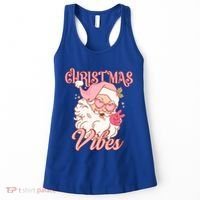 Retro Groovy Santa Claus Christmas Vibes Gift Women's Tank Top thumb 0