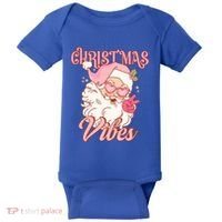 Retro Groovy Santa Claus Christmas Vibes Gift Baby Bodysuit thumb 0