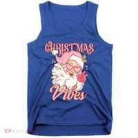 Retro Groovy Santa Claus Christmas Vibes Gift Tank Top thumb 0
