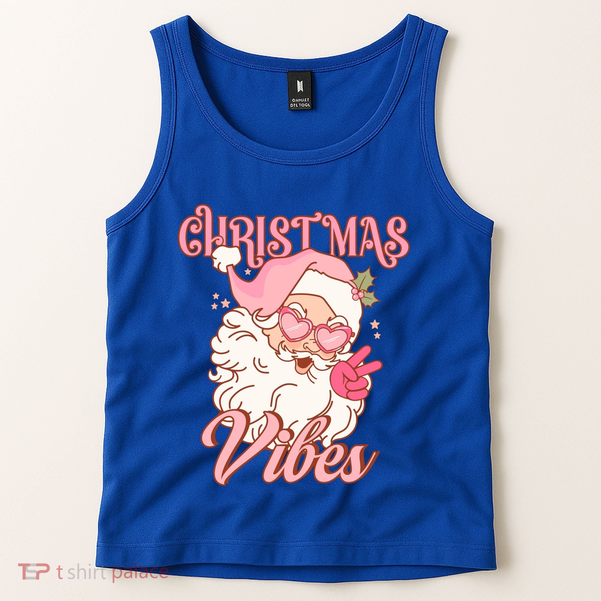 Retro Groovy Santa Claus Christmas Vibes Gift Tank Top