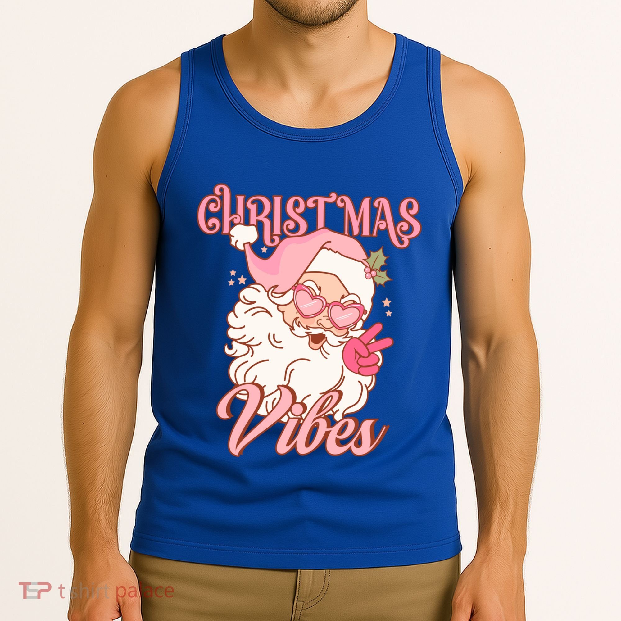 Retro Groovy Santa Claus Christmas Vibes Gift Tank Top