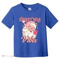 Retro Groovy Santa Claus Christmas Vibes Gift Toddler T-Shirt thumb 0