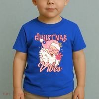 Retro Groovy Santa Claus Christmas Vibes Gift Toddler T-Shirt thumb 2