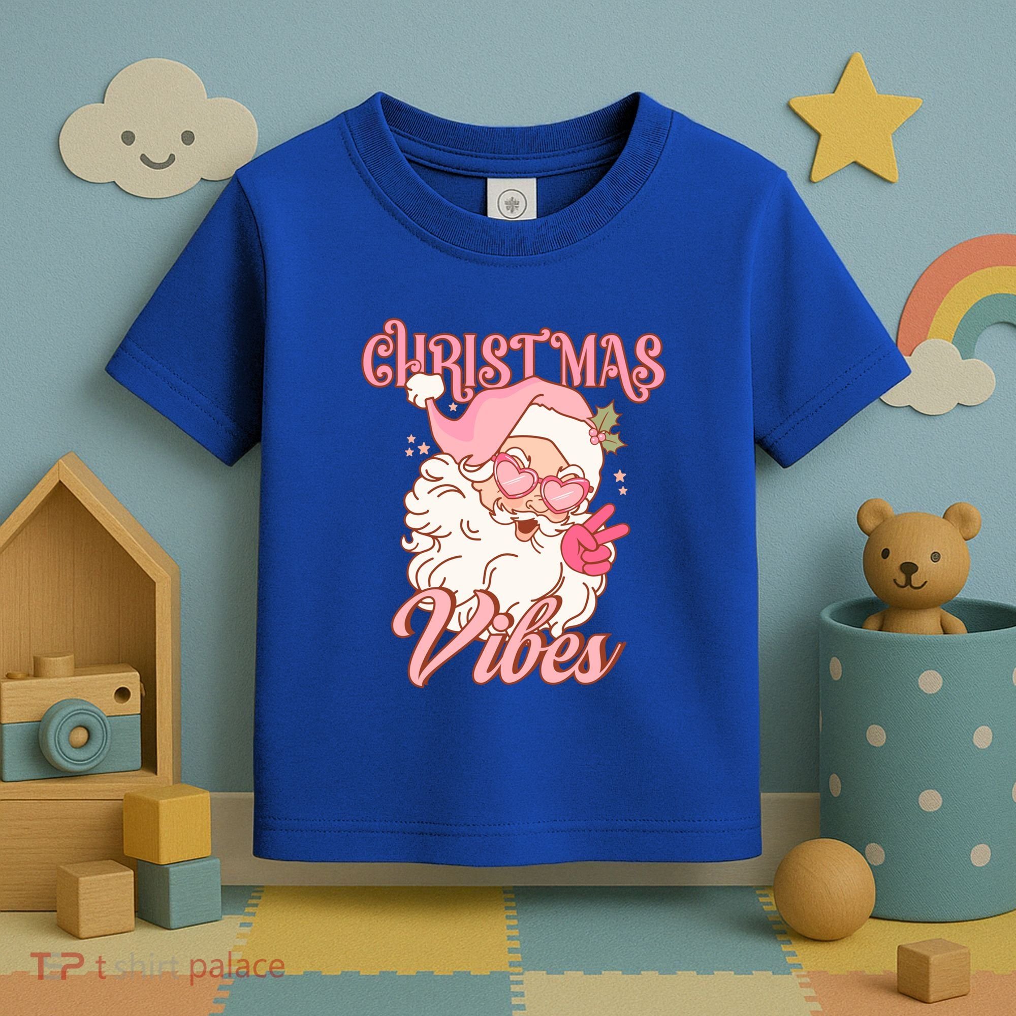 Retro Groovy Santa Claus Christmas Vibes Gift Toddler T-Shirt