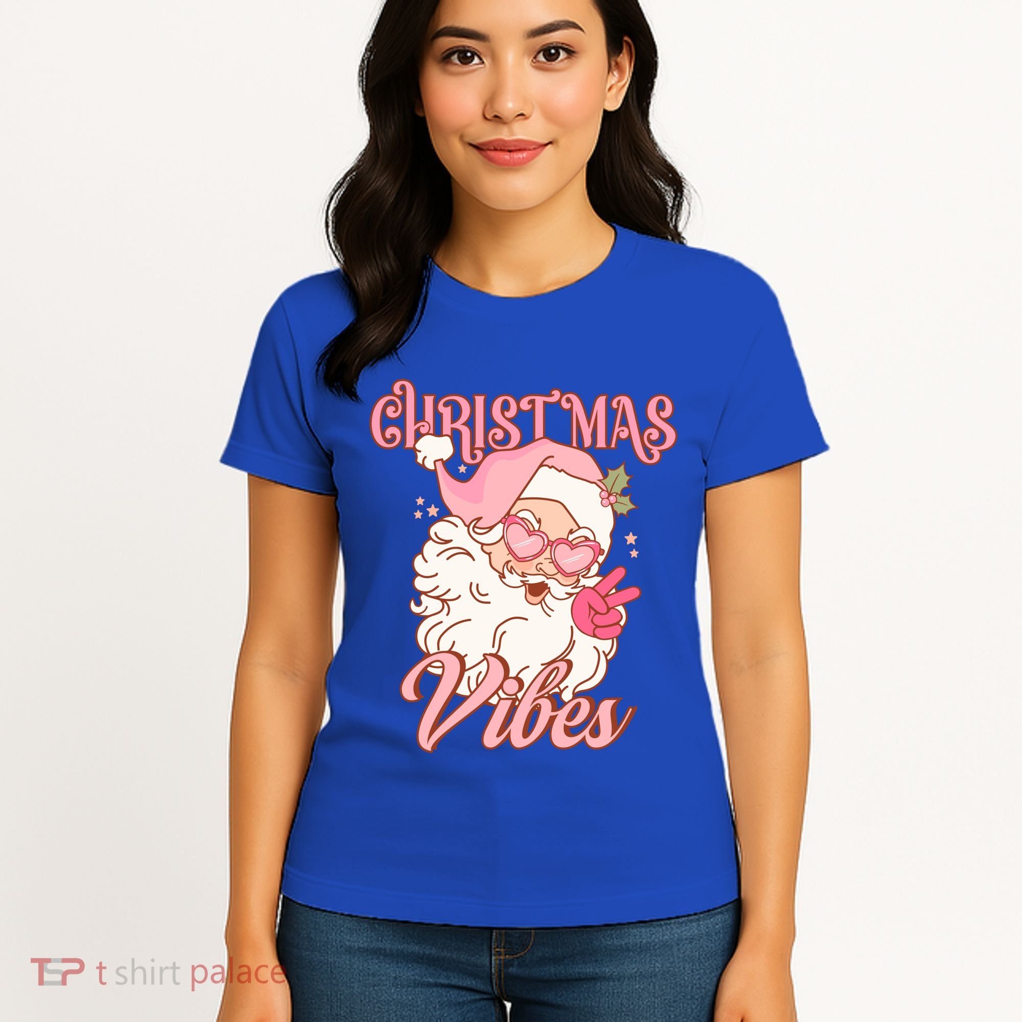 Retro Groovy Santa Claus Christmas Vibes Gift Women's T-Shirt