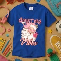 Retro Groovy Santa Claus Christmas Vibes Gift Kids T-Shirt thumb 3