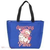 Retro Groovy Santa Claus Christmas Vibes Gift Tote Bag thumb 0