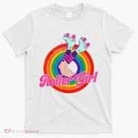Roller Girl Skater Skating Retro Vintage 70s 80s Skates T-Shirt thumb 0