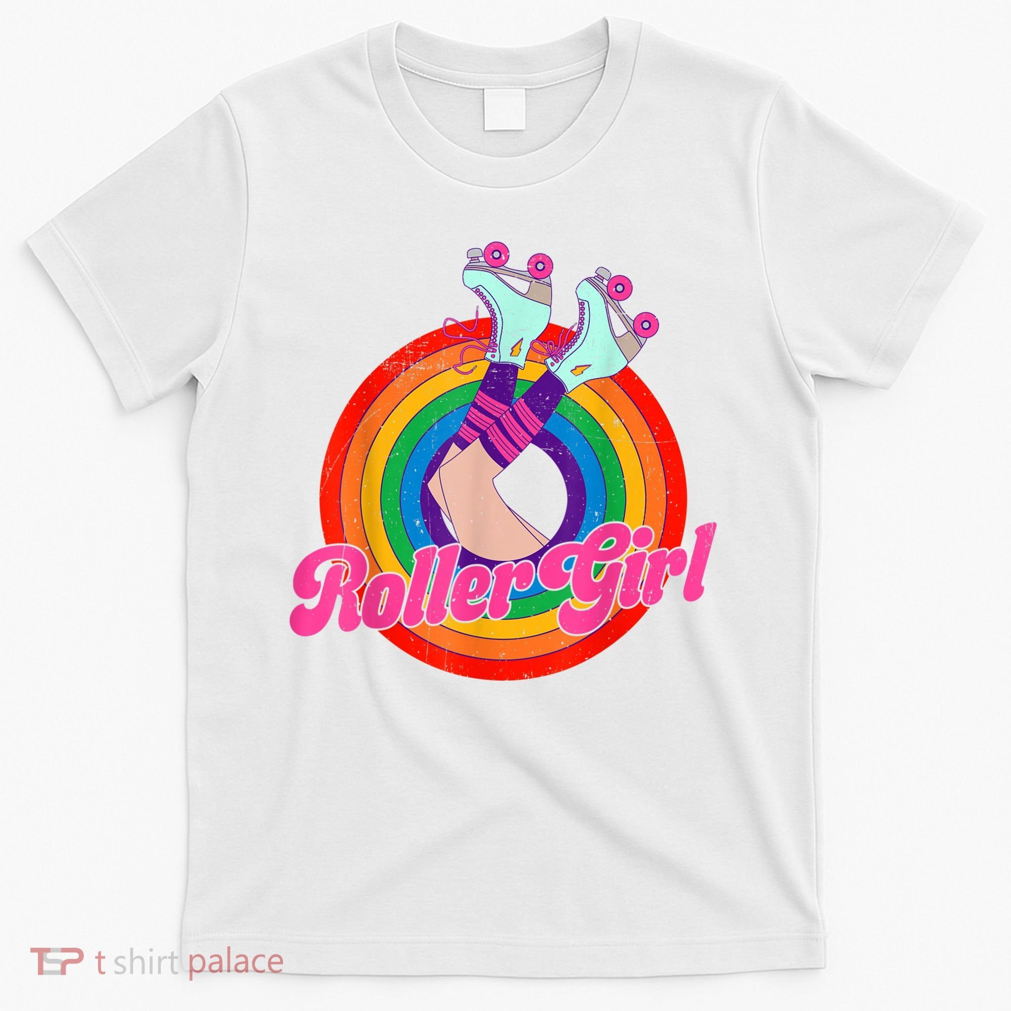 Roller Girl Skater Skating Retro Vintage 70s 80s Skates T-Shirt
