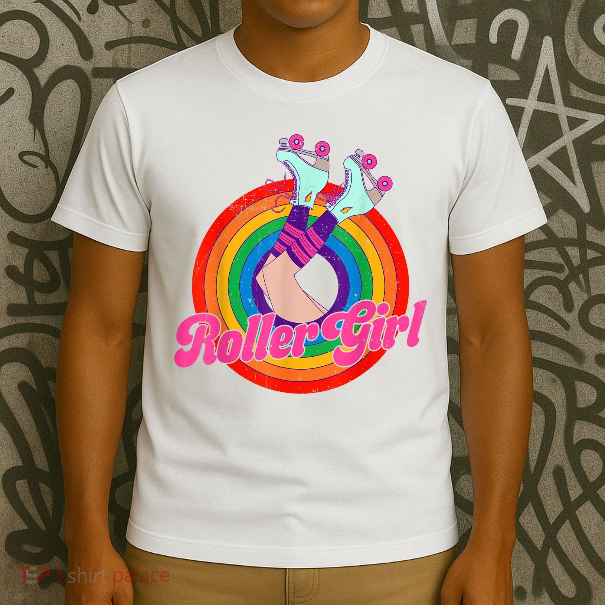 Roller Girl Skater Skating Retro Vintage 70s 80s Skates T-Shirt