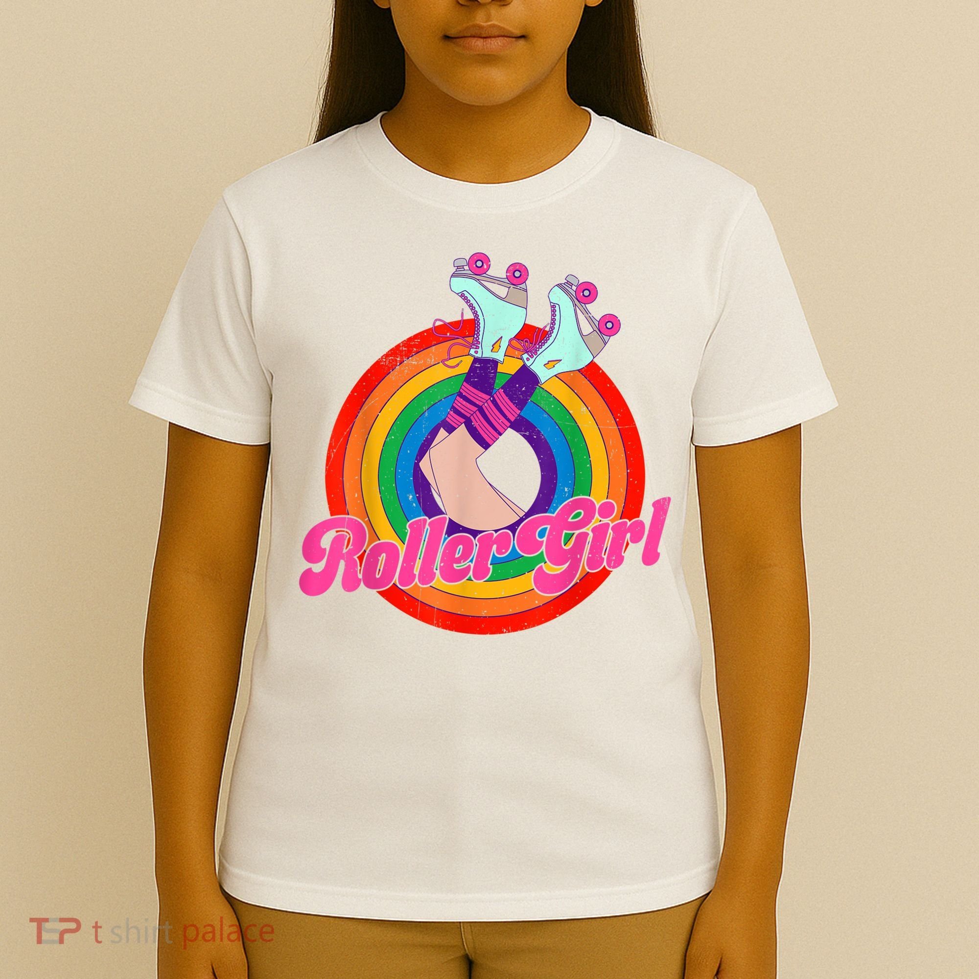 Roller Girl Skater Skating Retro Vintage 70s 80s Skates T-Shirt