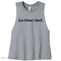  Save Womens Sports Riley Gaines Women's Racerback Cropped Tank thumb 0