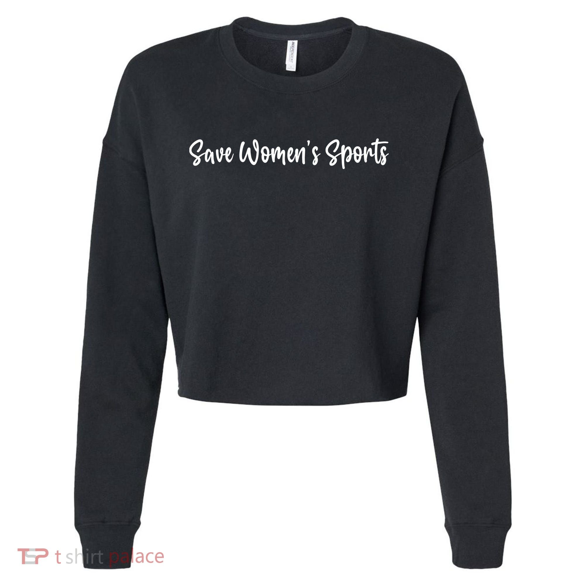 Save Womens Sports Riley Gaines Cropped Pullover Crew