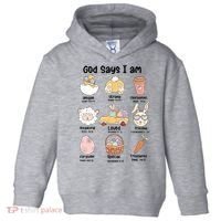 Retro God Says I Am Christian Jesus Happy Easter Day Bunny Toddler Hoodie thumb 0