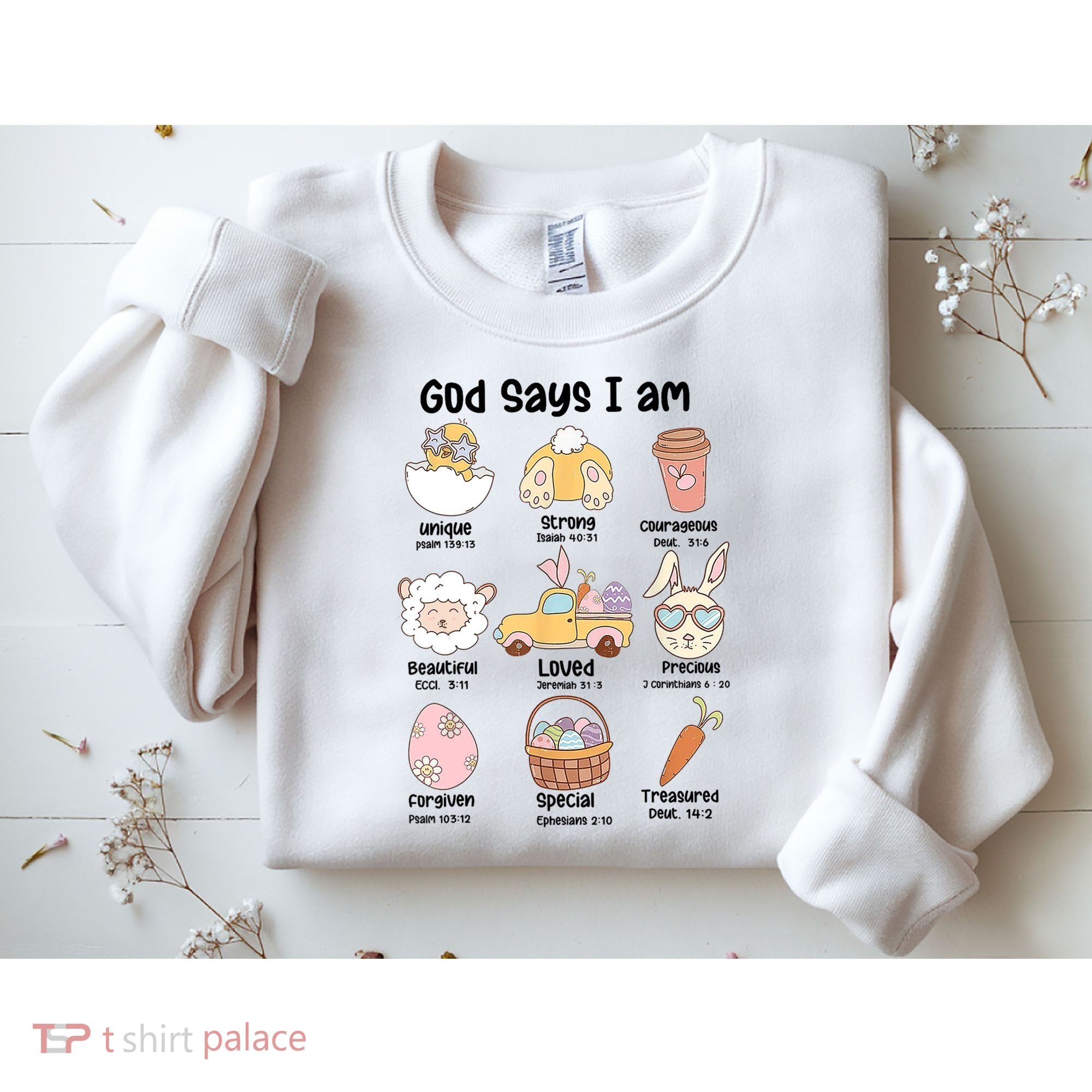 Retro God Says I Am Christian Jesus Happy Easter Day Bunny Sweatshirt