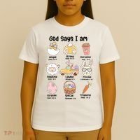 Retro God Says I Am Christian Jesus Happy Easter Day Bunny T-Shirt thumb 4