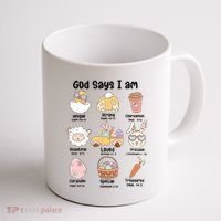 Retro God Says I Am Christian Jesus Happy Easter Day Bunny Coffee Mug thumb 1