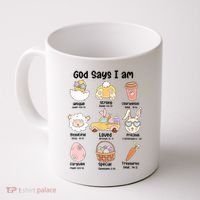 Retro God Says I Am Christian Jesus Happy Easter Day Bunny Coffee Mug thumb 0