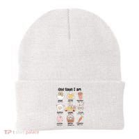 Retro God Says I Am Christian Jesus Happy Easter Day Bunny Beanie thumb 0